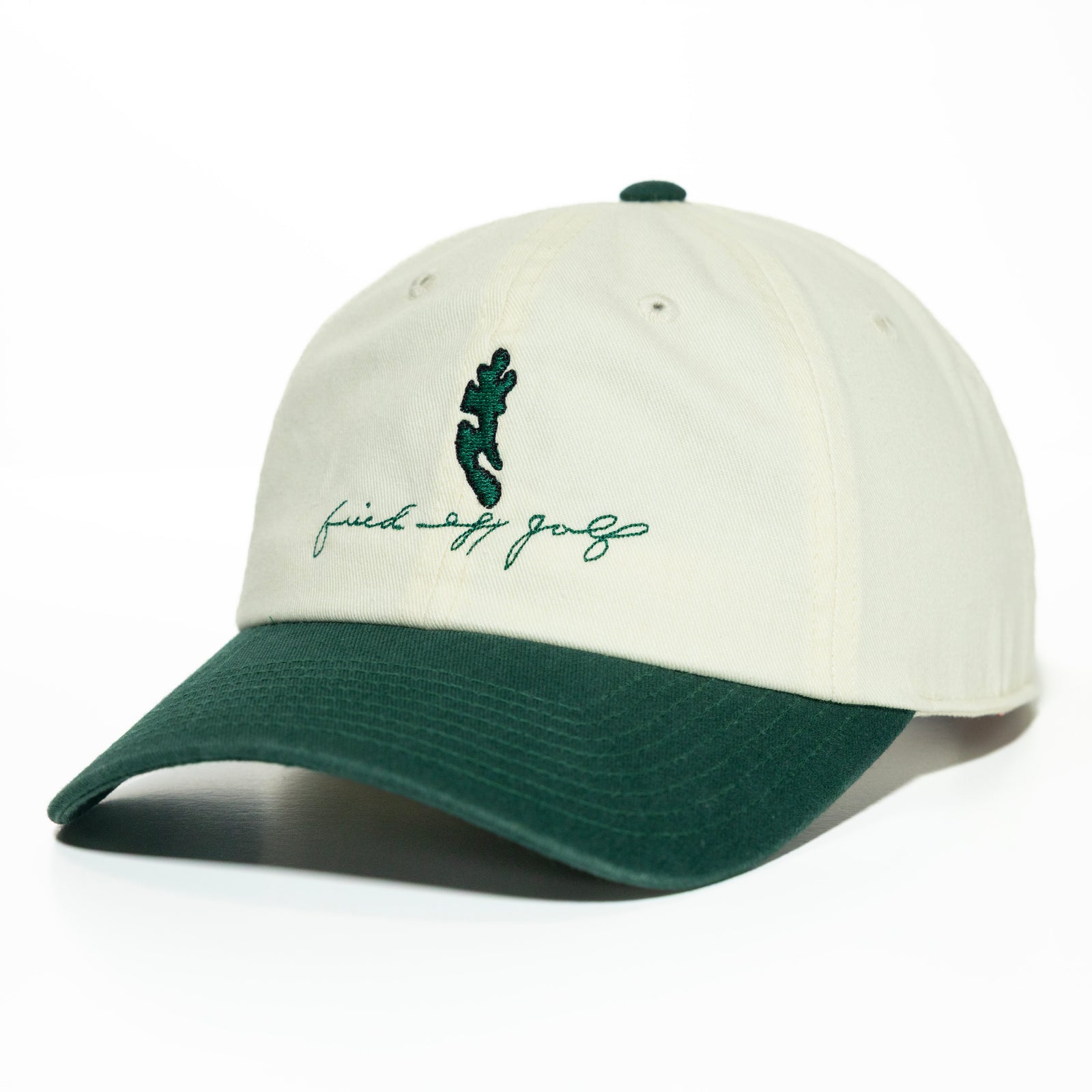 Fried Egg Golf MacKenzie Bunker & American Needle Two Tone Dad Hat - Ivory/Green