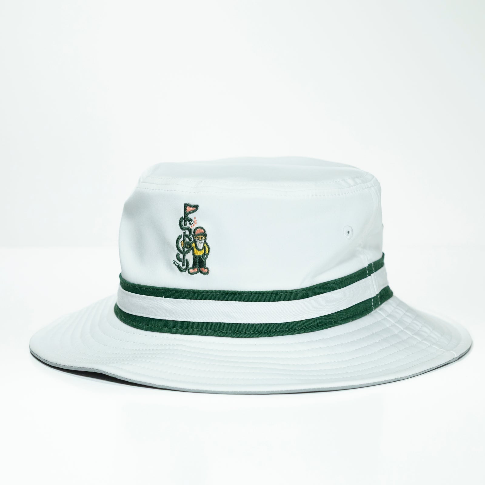 The Shotgun Start Gnome & American Needle Bucket Hat - White/Green
