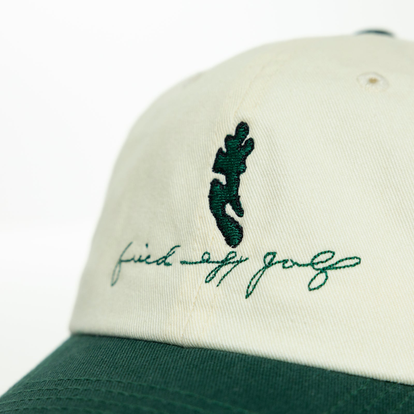 Fried Egg Golf MacKenzie Bunker & American Needle Two Tone Dad Hat - Ivory/Green