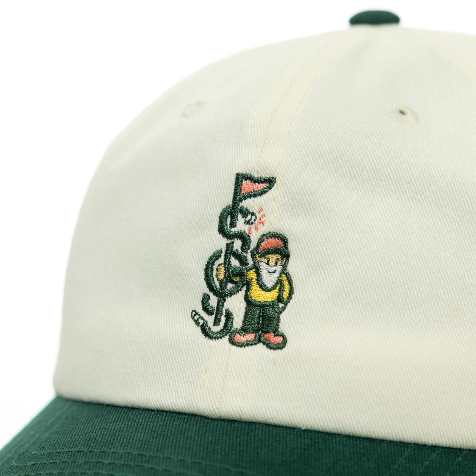 The Shotgun Start Gnome & American Needle Two Tone Dad Hat - Ivory/Green