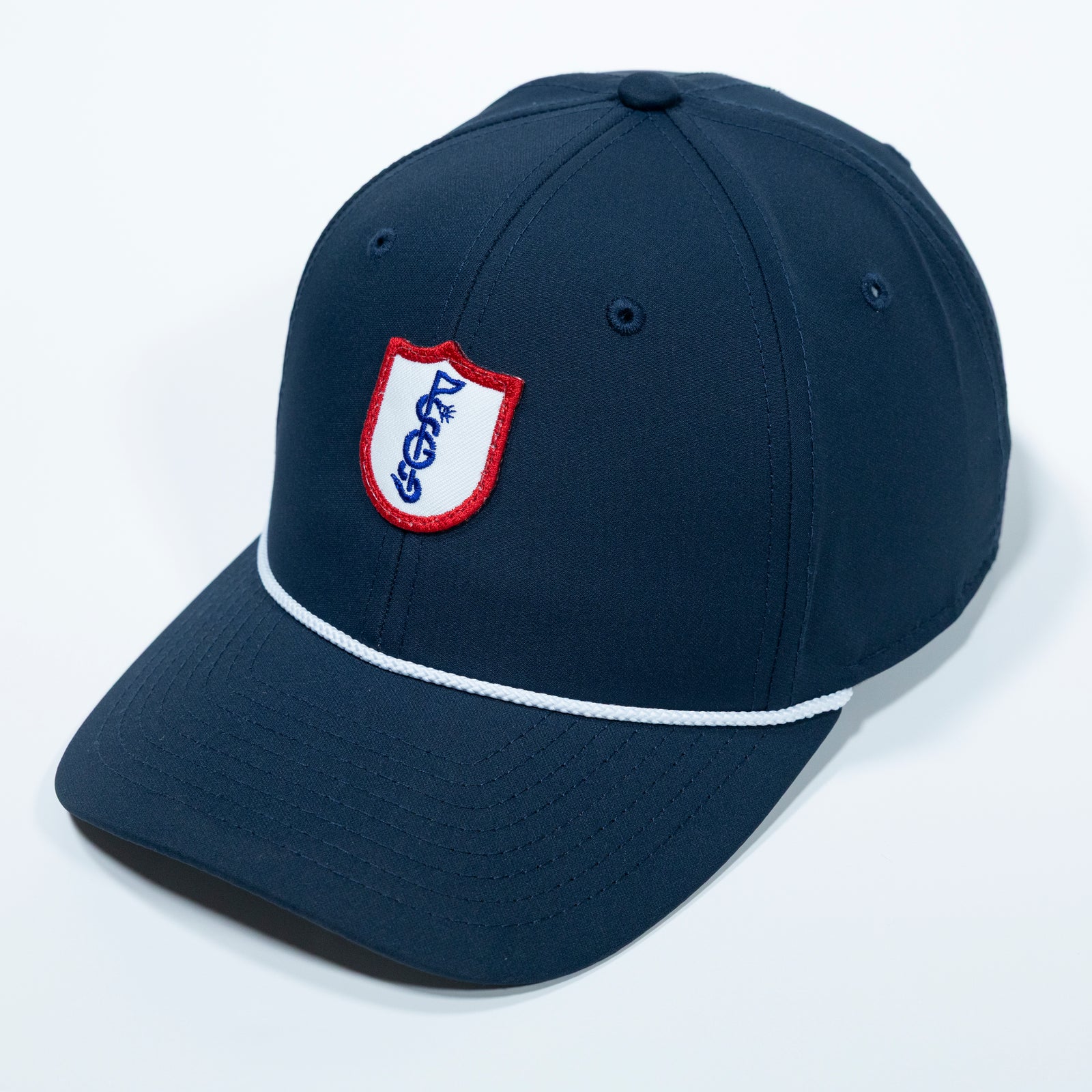 The Shotgun Start & Imperial Patch Performance Rope Hat - Navy/White