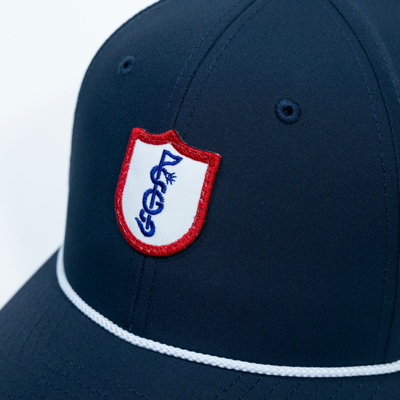 The Shotgun Start & Imperial Patch Performance Rope Hat - Navy/White
