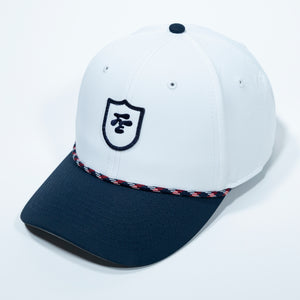 Fried Egg Golf & Imperial Patch Performance Two Tone Rope Hat - White/Navy