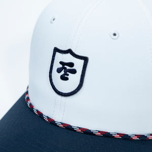 Fried Egg Golf & Imperial Patch Performance Two Tone Rope Hat - White/Navy