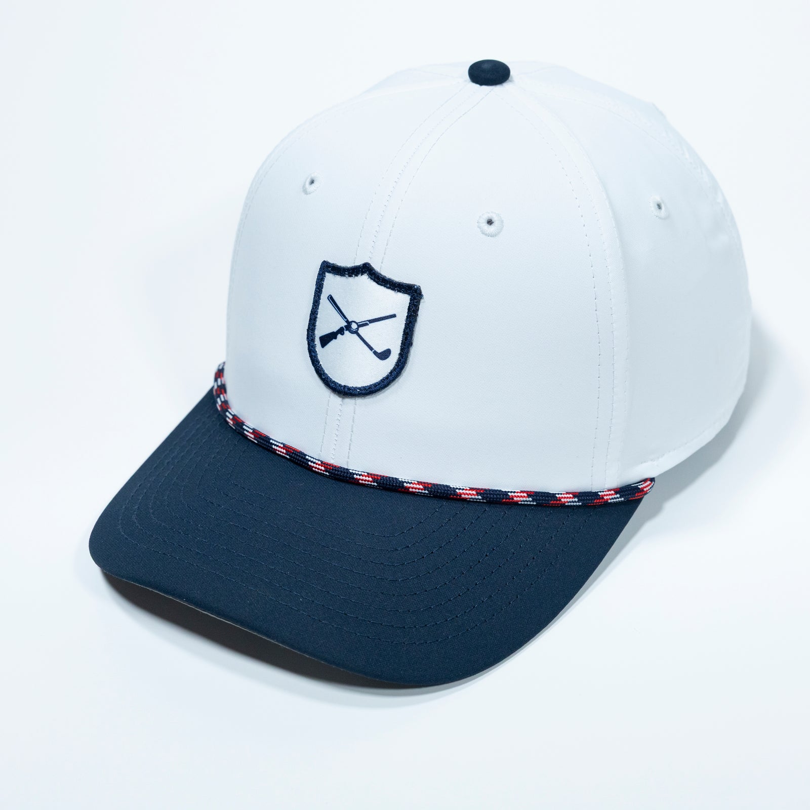 The Shotgun Start & Imperial Patch Performance Two Tone Rope Hat - White/Navy