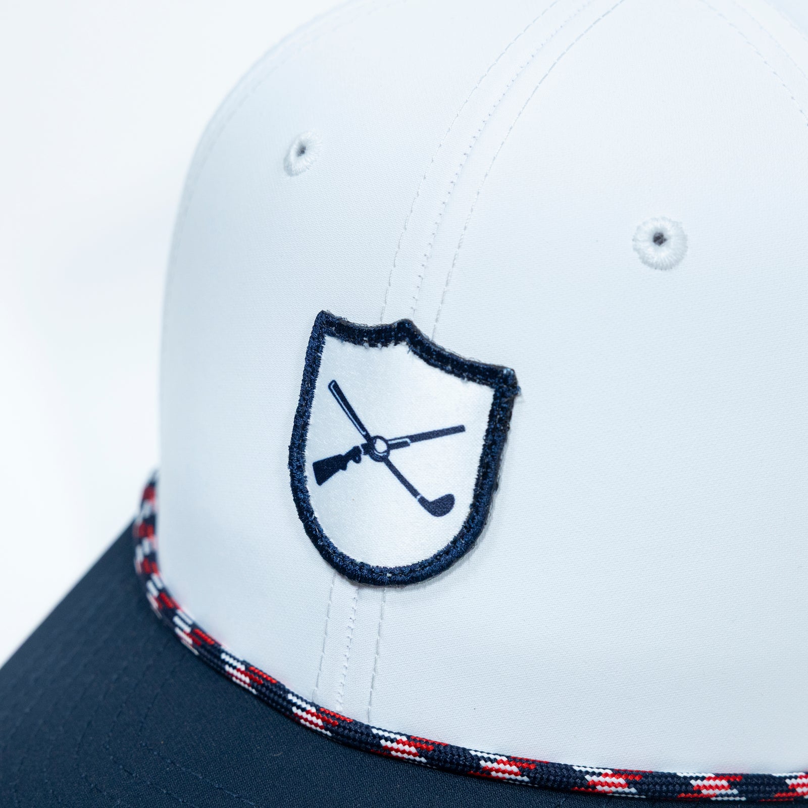 The Shotgun Start & Imperial Patch Performance Two Tone Rope Hat - White/Navy