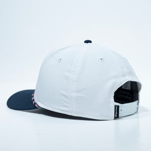 The Shotgun Start & Imperial Patch Performance Two Tone Rope Hat - White/Navy