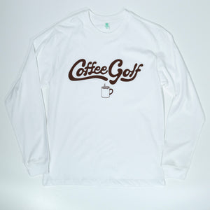 The Shotgun Start Coffee Golf Long Sleeve T-Shirt - White