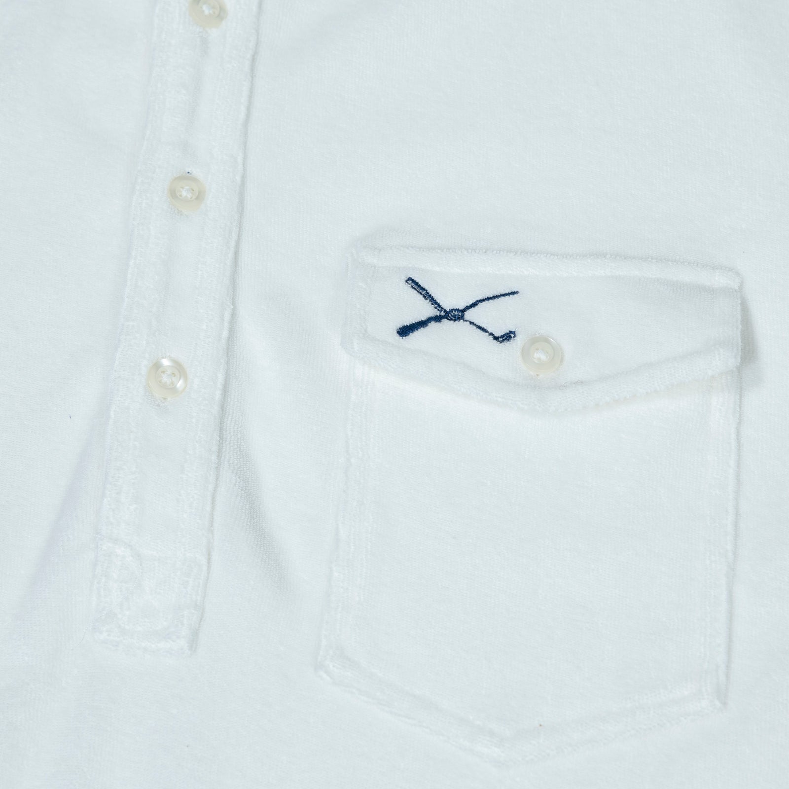 The Shotgun Start & Criquet Terry Cloth Polo - White