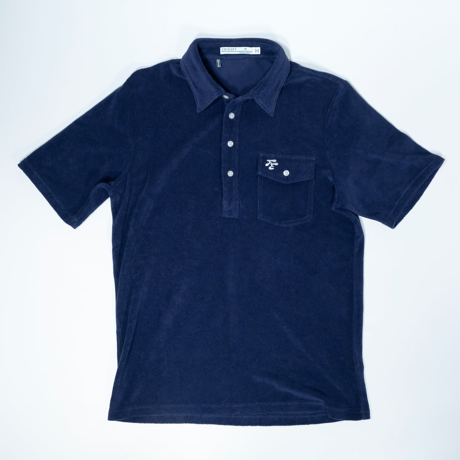 Fried Egg Golf & Criquet Terry Cloth Polo - Navy