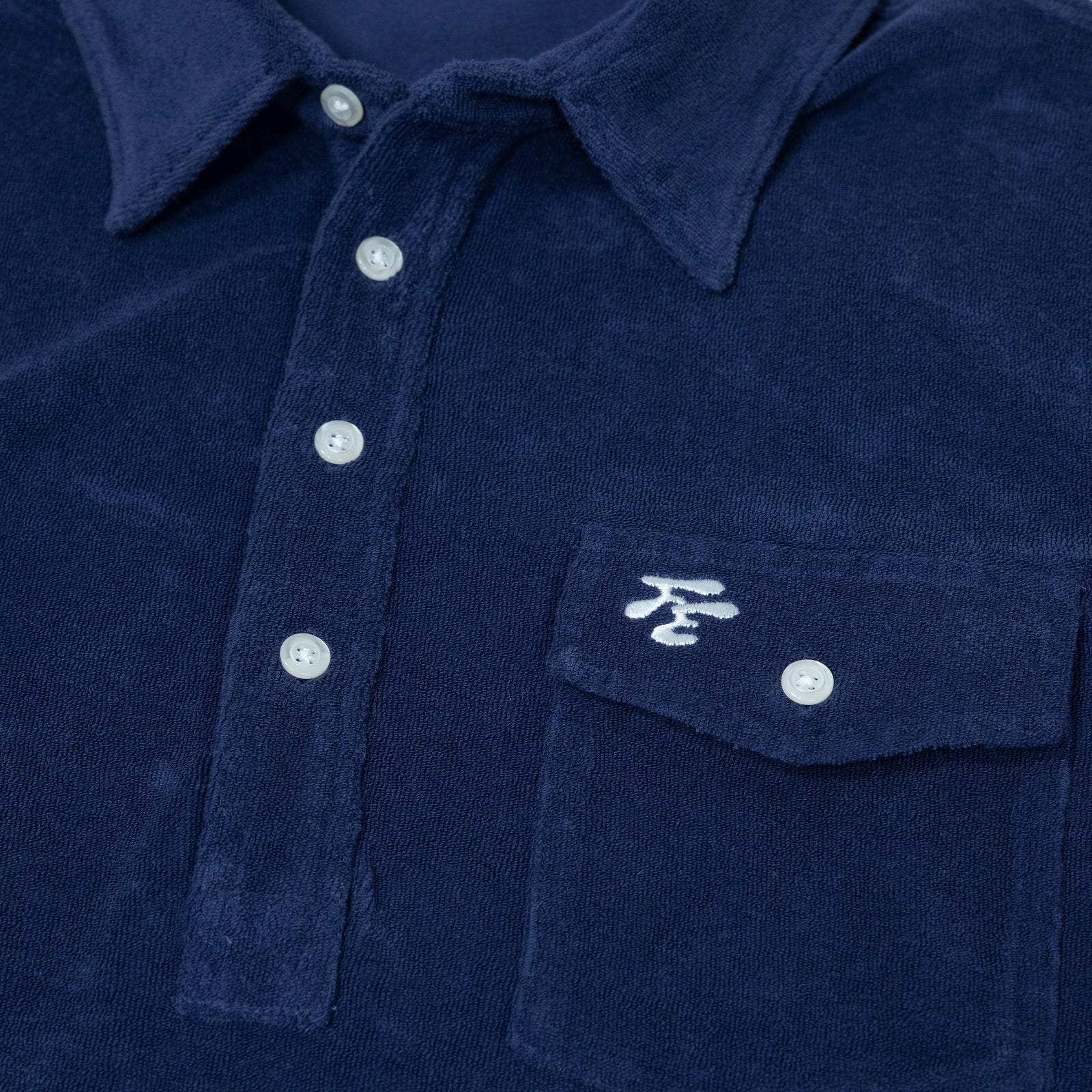 Fried Egg Golf & Criquet Terry Cloth Polo - Navy