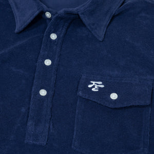 Fried Egg Golf & Criquet Terry Cloth Players Shirt - Navy