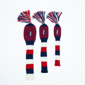 The Shotgun Start Red, White, & Blue Knit Headcover - Hybrid