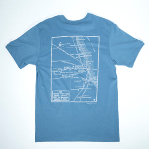 Fried Egg Golf Chicago Railroads Map T-Shirt - Slate