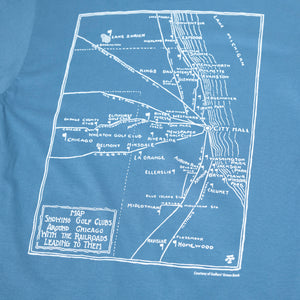 Fried Egg Golf Chicago Railroads Map T-Shirt - Slate