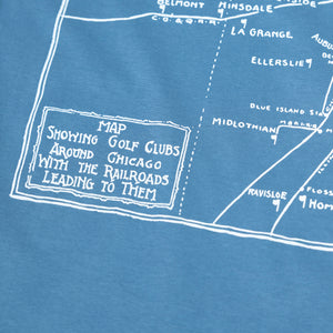 Fried Egg Golf Chicago Railroads Map T-Shirt - Slate
