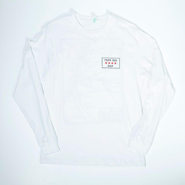 Fried Egg Golf Chicago Railroads Map Long Sleeve T-Shirt - White