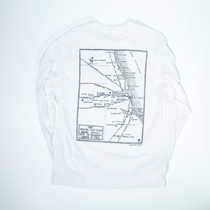 Fried Egg Golf Chicago Railroads Map Long Sleeve T-Shirt - White