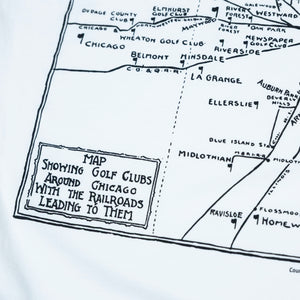Fried Egg Golf Chicago Railroads Map Long Sleeve T-Shirt - White