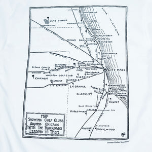 Fried Egg Golf Chicago Railroads Map Long Sleeve T-Shirt - White