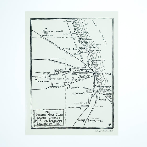 Chicago Railroads Map Poster