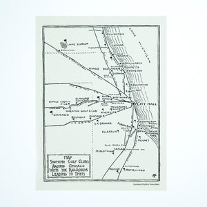 Chicago Railroads Map Poster