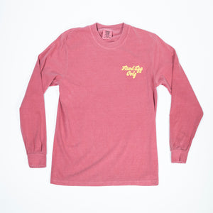 Fried Egg Golf Bunker Long Sleeve T-Shirt - Crimson