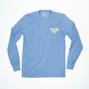 Fried Egg Golf Bunker Long Sleeve T-Shirt - Blue Jean