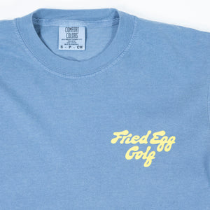 Fried Egg Golf Bunker Long Sleeve T-Shirt - Blue Jean