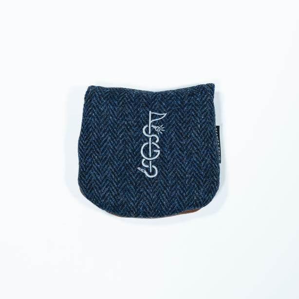 The Shotgun Start & Seamus Navy Tweed Putter Cover - Center Shaft