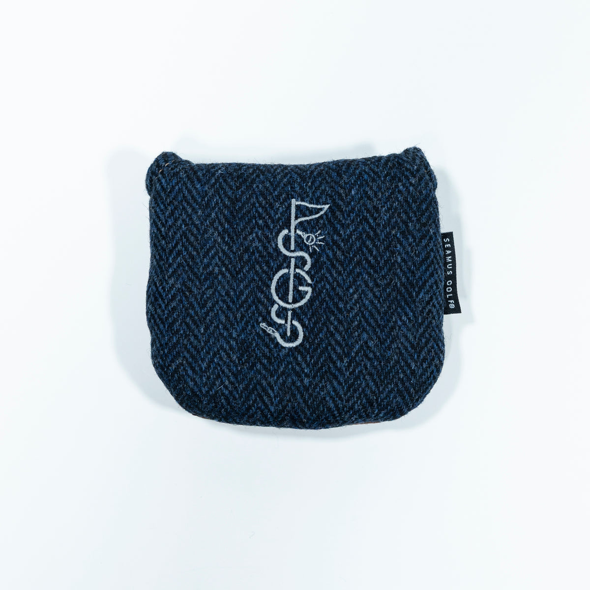 The Shotgun Start & Seamus Navy Tweed Putter Cover - Mallet