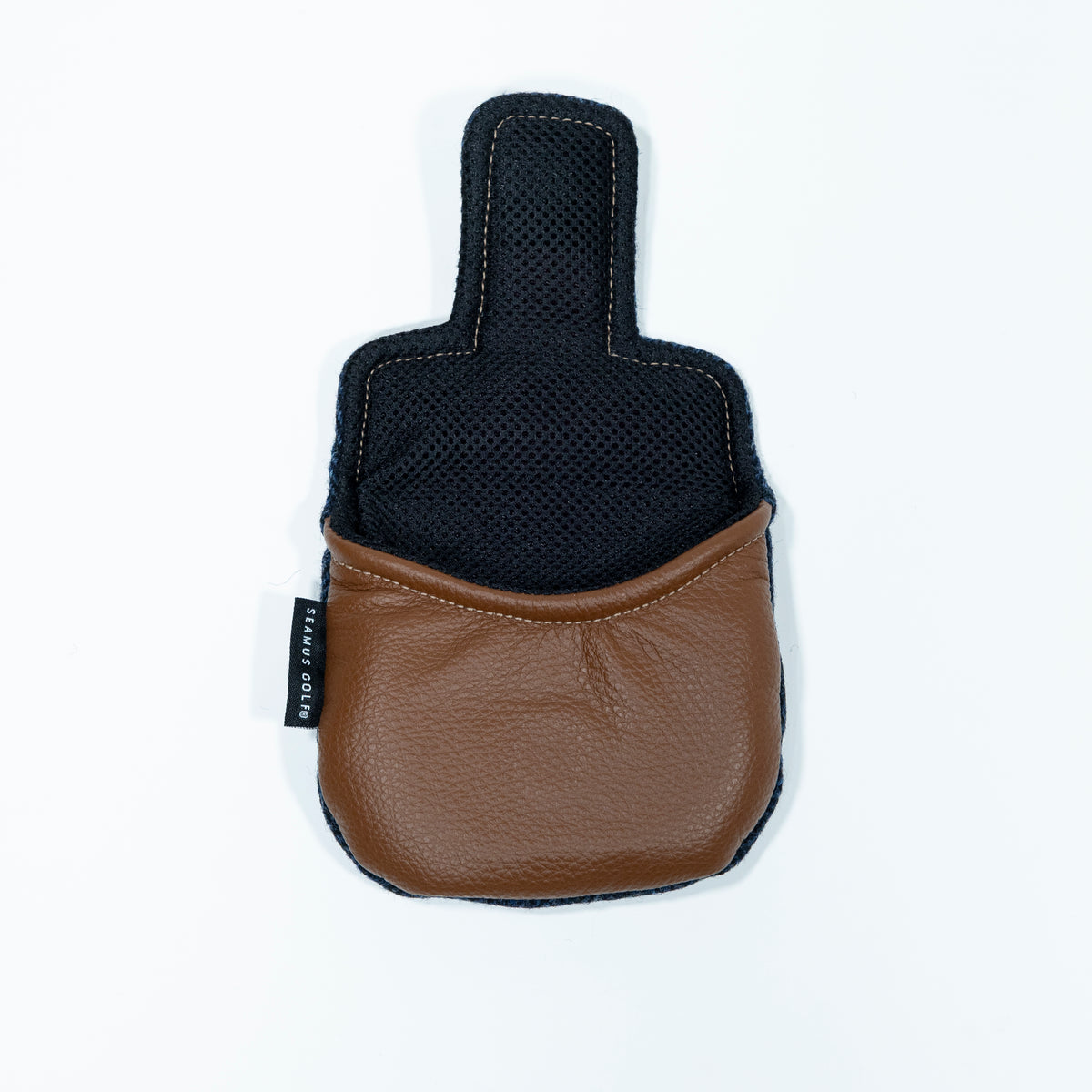 The Shotgun Start & Seamus Navy Tweed Putter Cover - Mallet