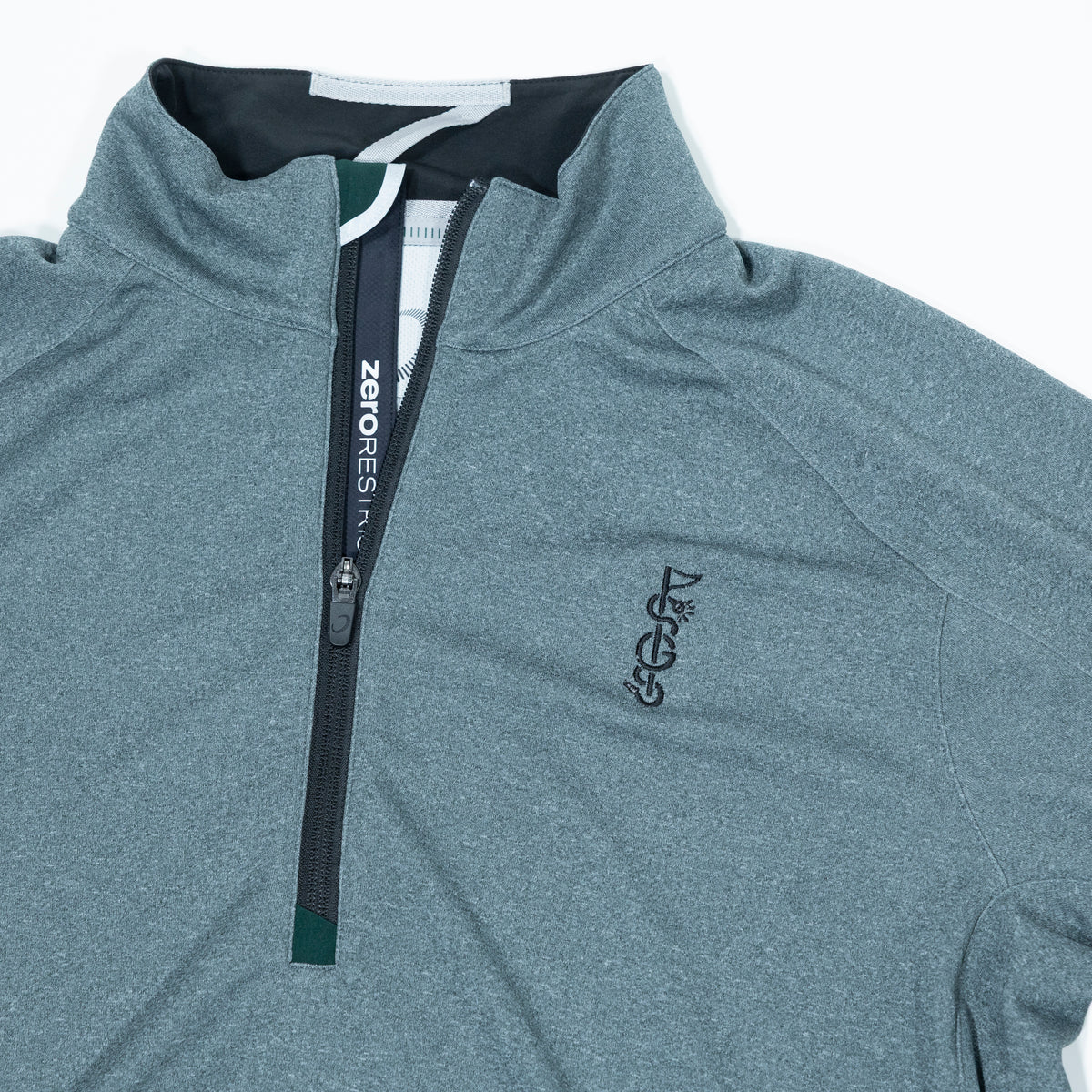 The Shotgun Start & Zero Restriction Z425 1/4 Zip - Racing Green Heather