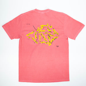 Fried Egg Golf Shinnecock Routing Map T-Shirt - Watermelon