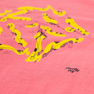 Fried Egg Golf Shinnecock Routing Map T-Shirt - Watermelon