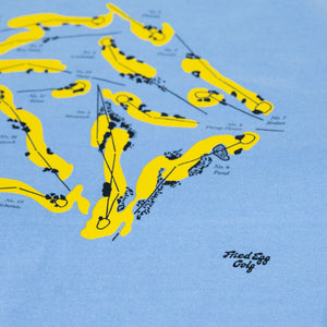 Fried Egg Golf Shinnecock Routing Map T-Shirt - Washed Denim