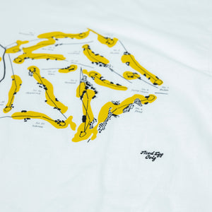 Fried Egg Golf Shinnecock Routing Map Long Sleeve T-Shirt - White