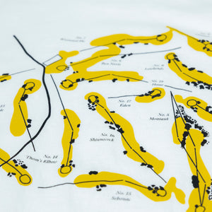 Fried Egg Golf Shinnecock Routing Map Long Sleeve T-Shirt - White