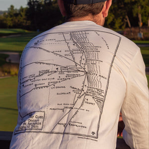 Fried Egg Golf Chicago Railroads Map Long Sleeve T-Shirt - White