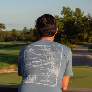 Fried Egg Golf Chicago Railroads Map T-Shirt - Slate