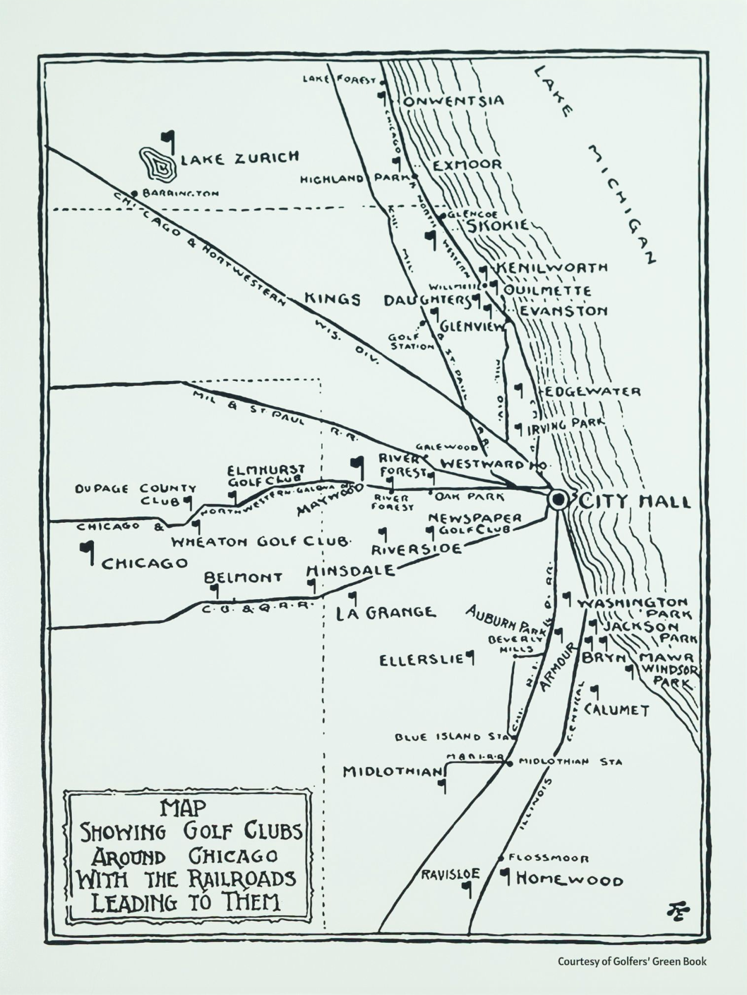 Chicago Railroads Map Poster