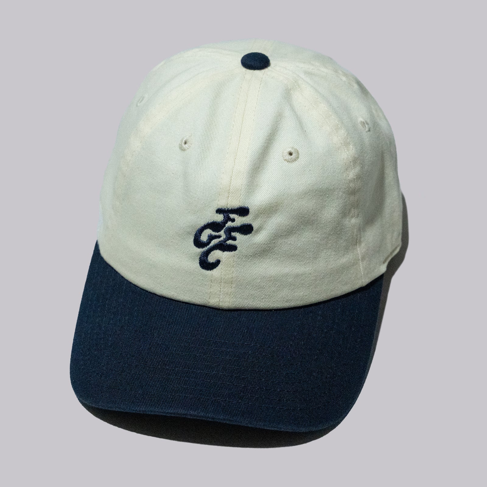 Fried Egg Golf Club & American Needle Two Tone Dad Hat - Ivory/Navy