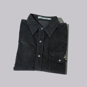 Fried Egg Golf & Criquet Corduroy Pearl Snap - Charcoal