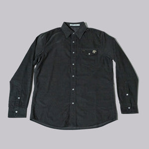 Fried Egg Golf & Criquet Corduroy Pearl Snap - Charcoal