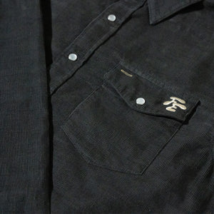 Fried Egg Golf & Criquet Corduroy Pearl Snap - Charcoal