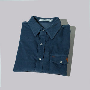 Fried Egg Golf & Criquet Corduroy Pearl Snap - Slate Blue