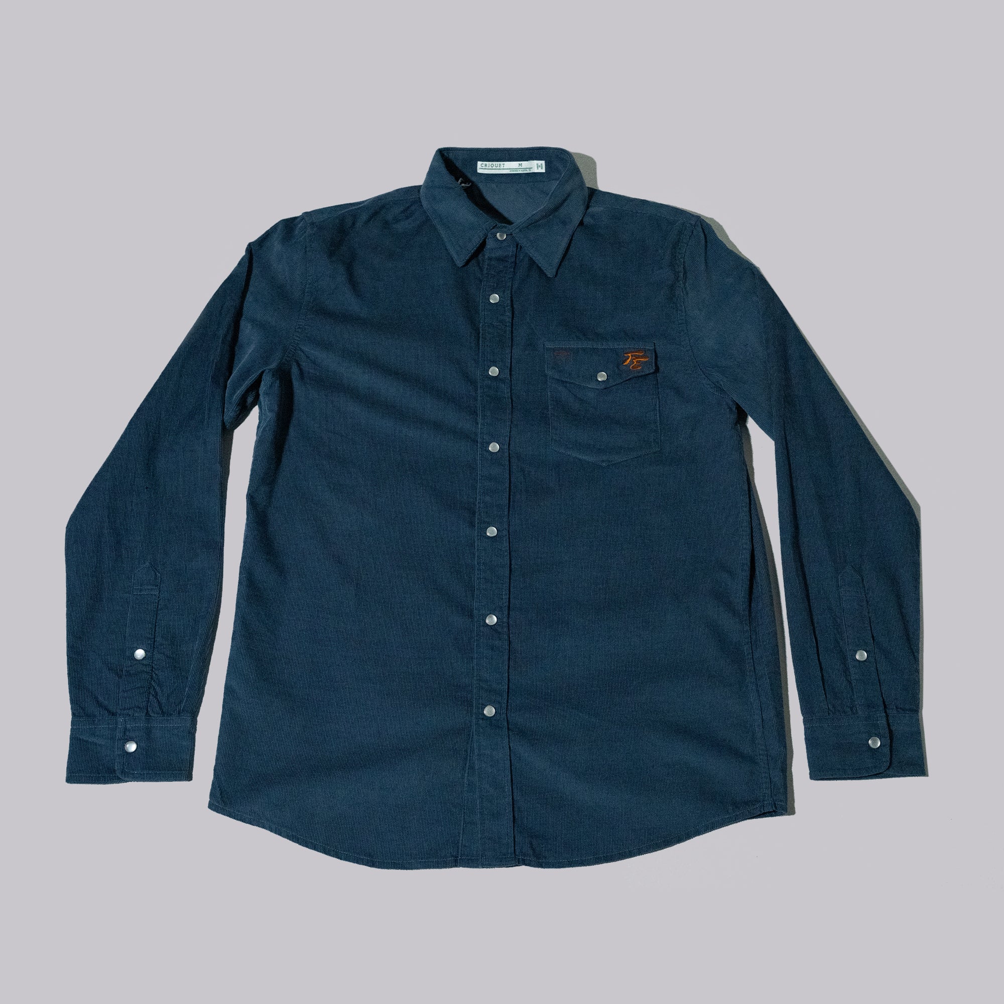 Fried Egg Golf & Criquet Corduroy Pearl Snap - Slate Blue