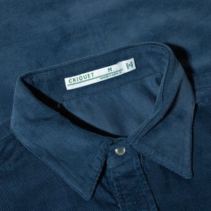 Fried Egg Golf & Criquet Corduroy Pearl Snap - Slate Blue