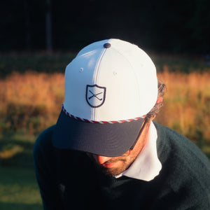 The Shotgun Start & Imperial Patch Performance Two Tone Rope Hat - White/Navy
