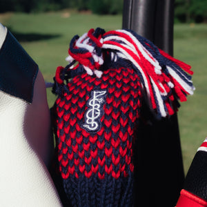 The Shotgun Start Red, White, & Blue Knit Headcover - Fairway Wood